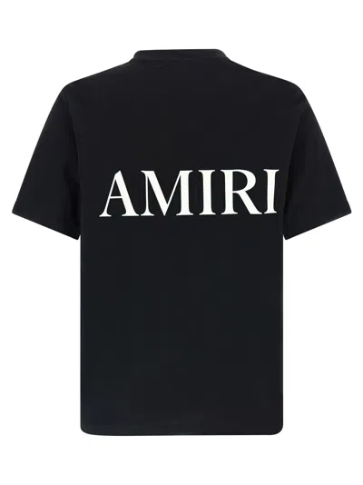 Amiri Jazz Wolf Black Crewneck T-shirt With Logo Lettering On The Front And Maxi Print On The Rear In Cott In Black