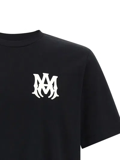 Amiri Jazz Wolf Black Crewneck T-shirt With Logo Lettering On The Front And Maxi Print On The Rear In Cott In Black