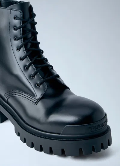 Balenciaga Leather Boots With Maxi Rubber Sole In Black