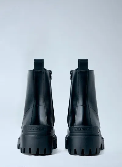 Balenciaga Leather Boots With Maxi Rubber Sole In Black