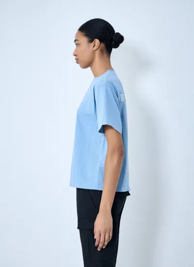 Balenciaga Logo Embroidered Cotton Jersey T-shirt In Blue