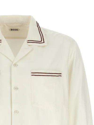 Bode White Cherry Lane Beaded Shirt In Neutral