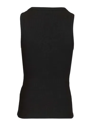 Burberry Ribbed Adjustable Drawstring Tank Top With Equestrian Knight Design In Burgundy