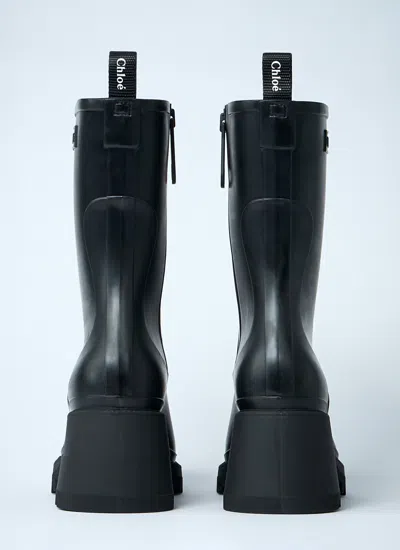 Chloé Back Loop Square Toe Boots With 50mm Heel In Black
