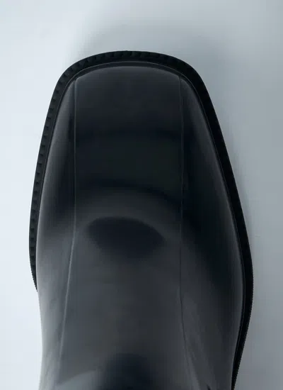 Chloé Back Loop Square Toe Boots With 50mm Heel In Black