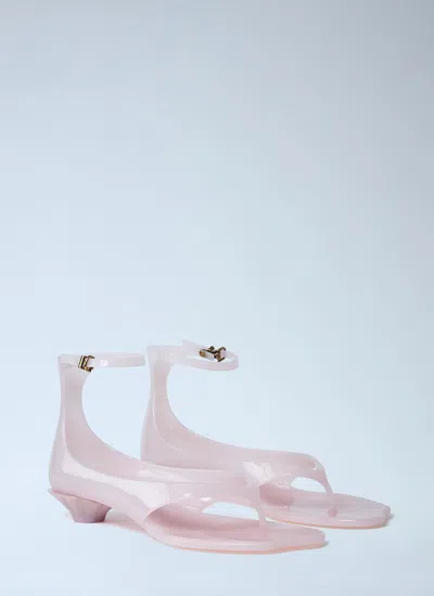 Chloé Chloe Women Pastel Pink Tpu Chloe Jelly Thong Sandals In Animal Print