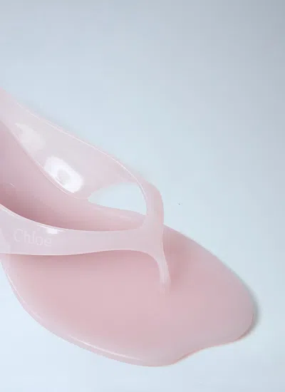 Chloé Chloe Women Pastel Pink Tpu Chloe Jelly Thong Sandals In Animal Print