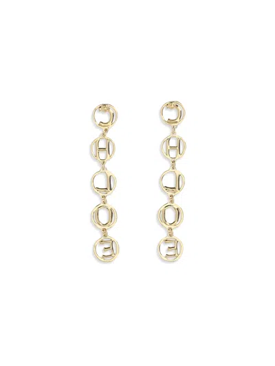 Chloé Women Script Drop Earrings In Neutral