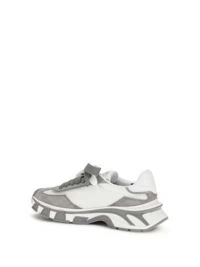 Dolce & Gabbana Dg Country Road Sneaker In Leather And Fabric In Gray