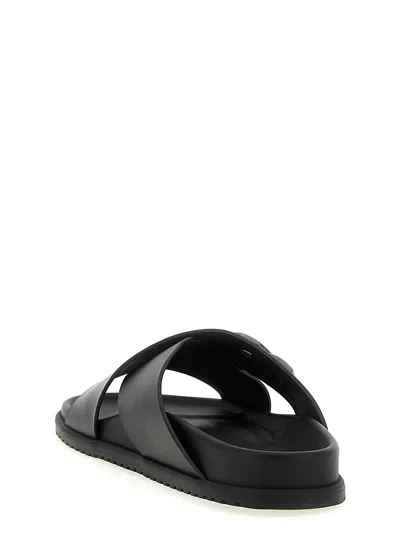 Dolce & Gabbana Luxurious Calfskin Sandals For Men In Black