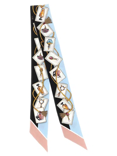 Dolce & Gabbana Silk Bandeau Scarf Printed Rectangular Design In Metallic