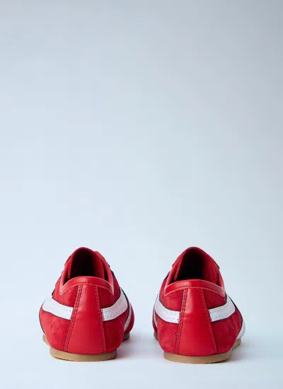 Dries Van Noten 70s Marathon Spirit Suede Low-top Sneakers In Red