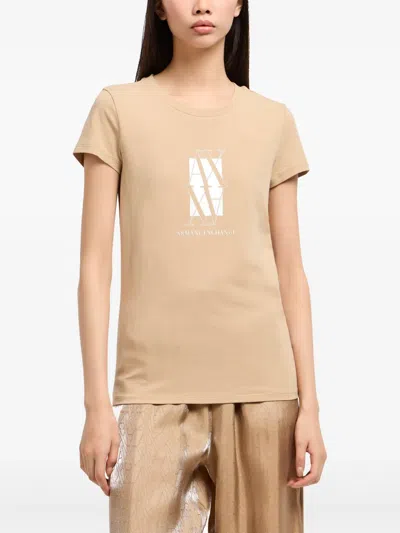 Armani Exchange Logo-print T-shirt In Neutral