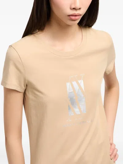 Armani Exchange Logo-print T-shirt In Neutral