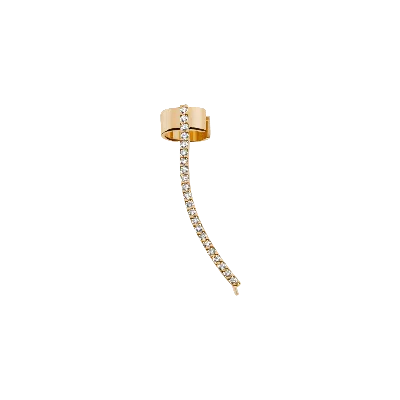Aurate New York Archival Path Ear Climber Cuff In Yellow