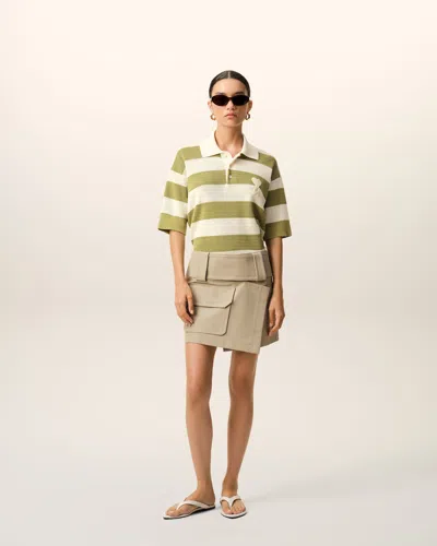 Ami Alexandre Mattiussi White Cotton Short Sleeves Ami De Coeur Polo White In Green