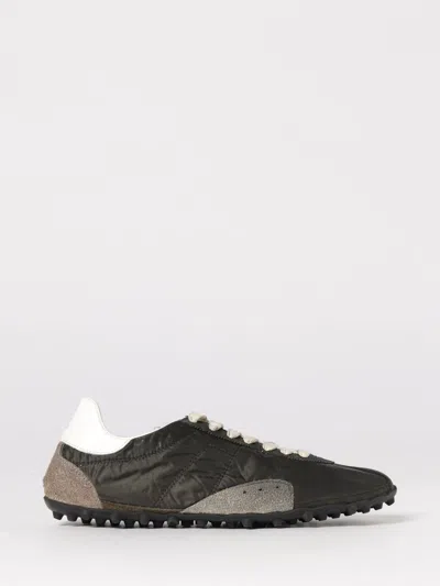 Maison Margiela Sneakers Sprinters In Suede And Leather With Vintage Finish In Black