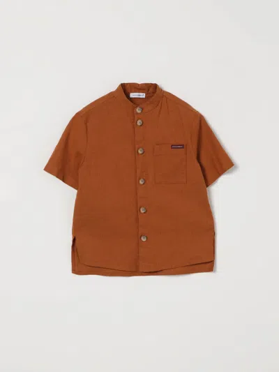 Dolce & Gabbana Cotton And Linen Canvas Shirt In Brown