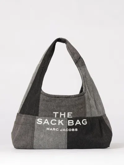 Marc Jacobs Patchwork Cotton Shoulder Bag With Top Handle In Black