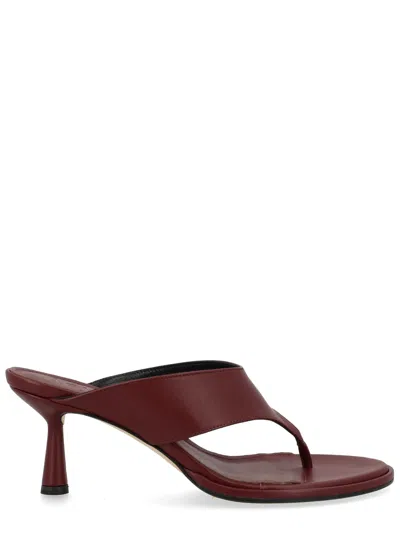 Aeyde Neutrals Refined Flared Heel Thong Sandals In Multi