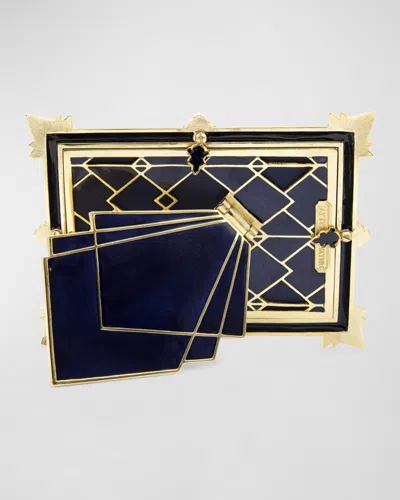 Jay Strongwater Art Deco Frame In Blue