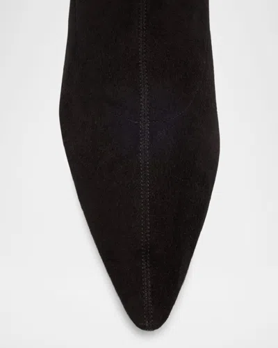 The Row Liisa Suede Kitten-heel Booties In Black