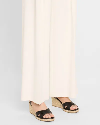 Stuart Weitzman Dayna Leather Crisscross Espadrille Sandals In Black