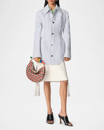 Bottega Veneta Structured Cotton Stripe Jacket In Multi