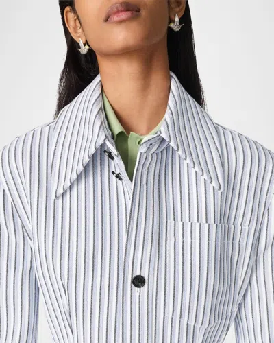 Bottega Veneta Structured Cotton Stripe Jacket In Multi