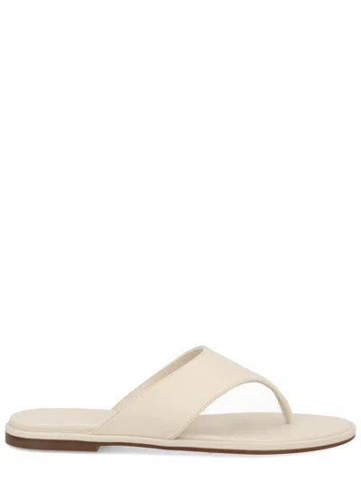 Aeyde Leather Flat Thong Sandal Open Toe In White