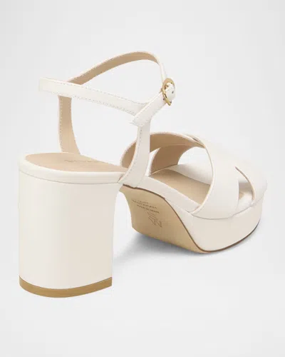 Stuart Weitzman Dayna Ankle Strap Platform Sandal In White