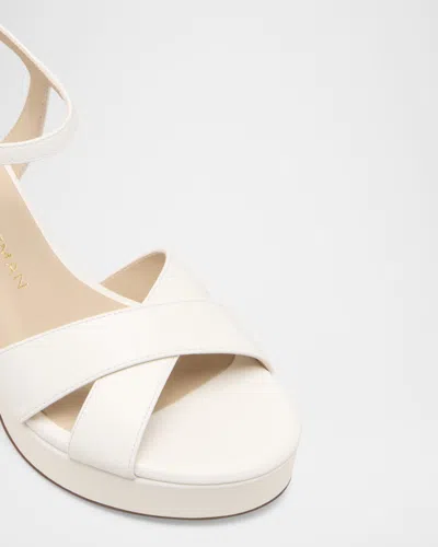 Stuart Weitzman Dayna Ankle Strap Platform Sandal In White