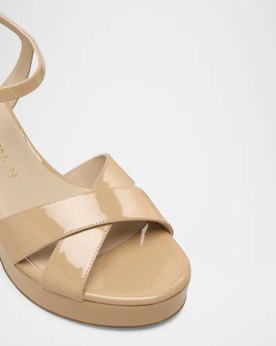 Stuart Weitzman Dayna Patent Crisscross Platform Sandals In Multi