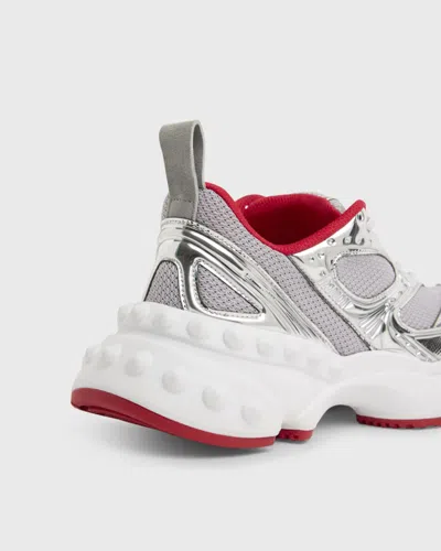 Christian Louboutin So Flo Metallic Leather-trimmed Mesh Sneakers In Silver