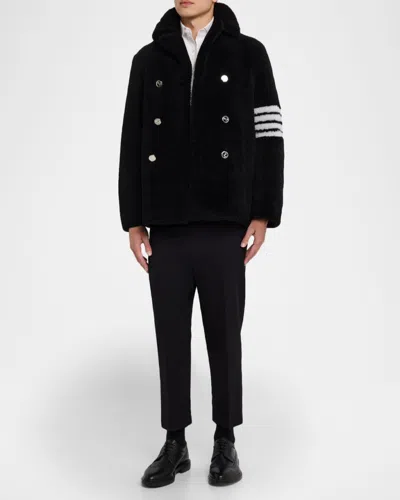 Thom Browne Double-breasted Coat In Black