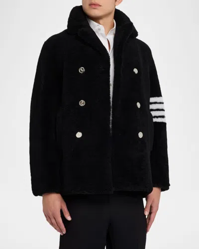 Thom Browne Double-breasted Coat In Black