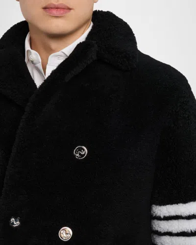 Thom Browne Double-breasted Coat In Black