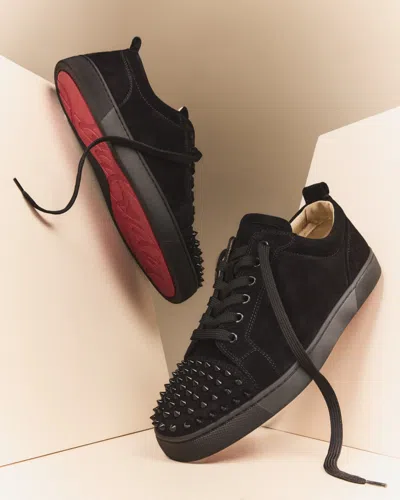 Christian Louboutin Men Louis Junior Spikes Borchie Punta Sneaker In Black