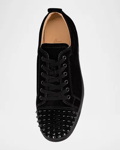 Christian Louboutin Men Louis Junior Spikes Borchie Punta Sneaker In Black