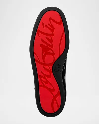 Christian Louboutin Men Louis Junior Spikes Borchie Punta Sneaker In Black