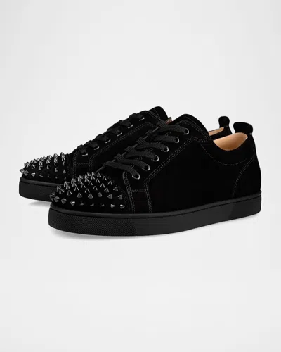 Christian Louboutin Men Louis Junior Spikes Borchie Punta Sneaker In Black