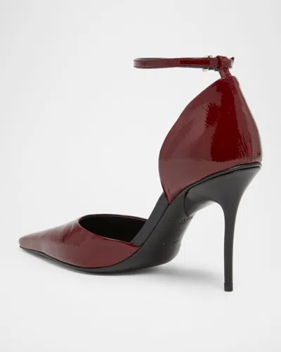 Alaïa D'orsay 90 Glossed Textured-leather Pumps In Red