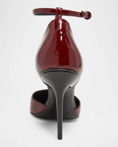 Alaïa D'orsay 90 Glossed Textured-leather Pumps In Red
