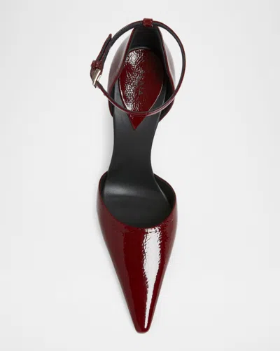 Alaïa D'orsay 90 Glossed Textured-leather Pumps In Red
