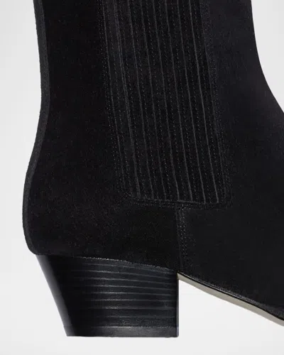 Aeyde Pointed Toe Ankle Boots With Elastic Side Panels In Black