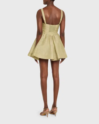 Zimmermann Rebellion Linen And Silk Organza Minidress In Animal Print