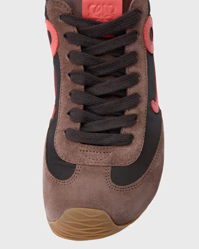 Loewe Ballet Runner 2.0 Suede-trimmed Sneakers In Burgundy