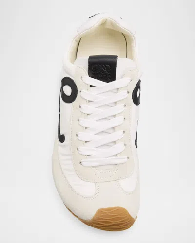 Loewe Ballet Runner 2.0 Nylon And Calfskin Low-top Sneakers In White