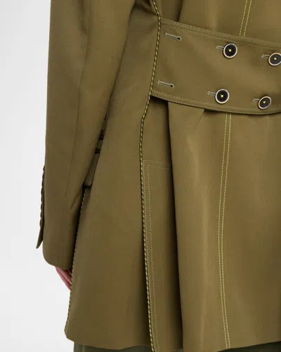 Christopher John Rogers Oversized Cinched-back Single-breasted Jacket In Green