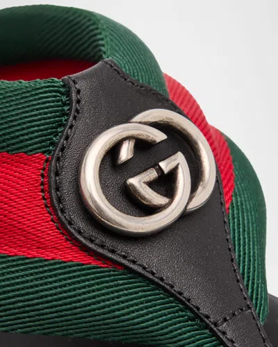 Gucci Web Stripe-embellished Flip Flops In Multi